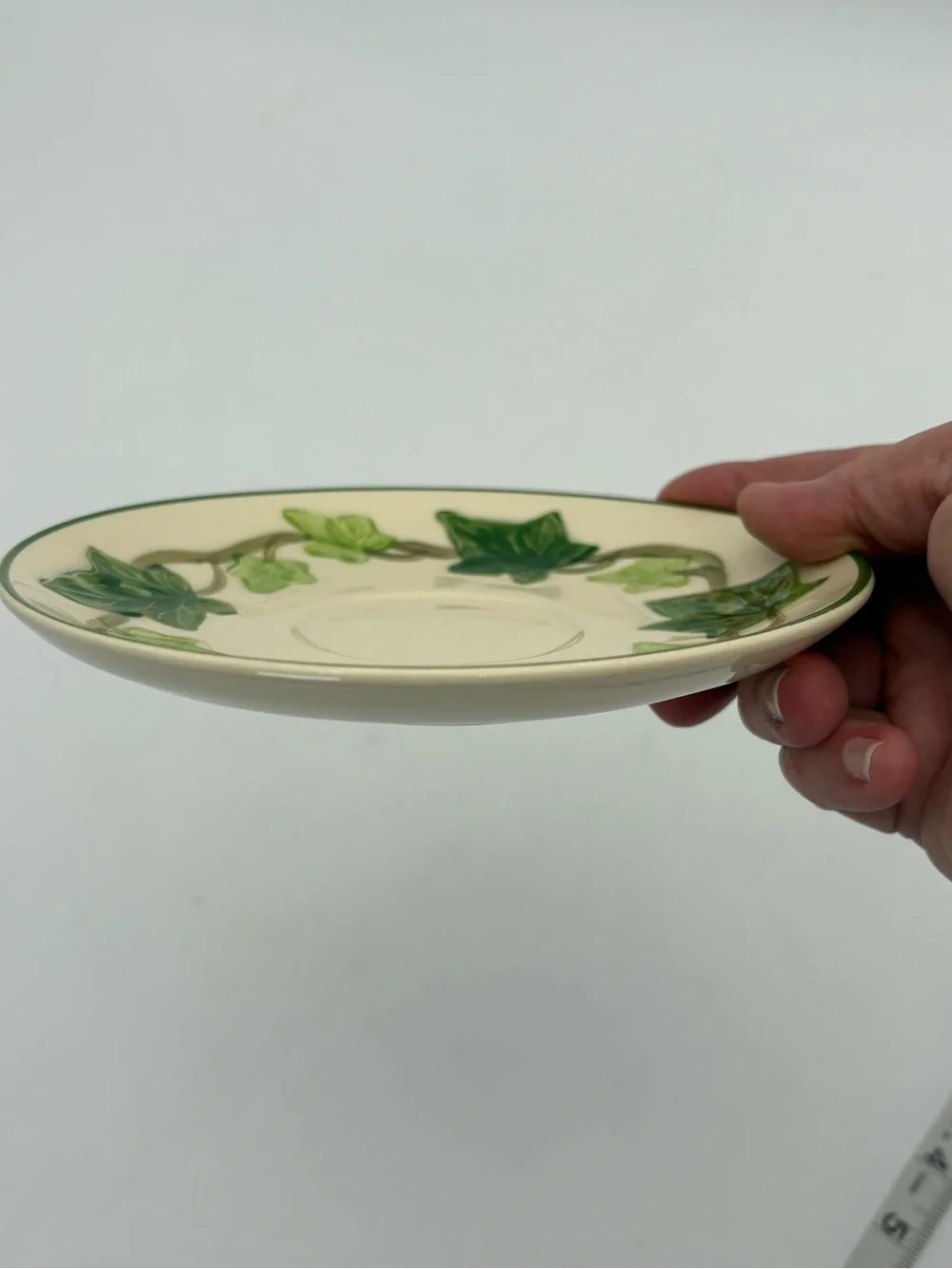 Franciscan Green Ivy Ceramic Saucer with Cream Base